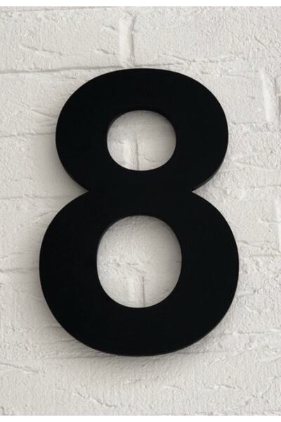 Door Number 10 Cm No 8, Black Plexiglass Self Adhesive Building Apartment Villa Door Number Arial