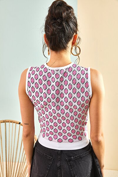 Bianco Lucci Kadın Desenli Triko Bluz