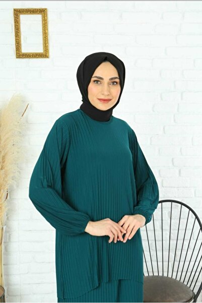 MODAMÜNASİP Υπέροχο Σετ Σάντι με δύο τεμάχια με πλισέ φούστα