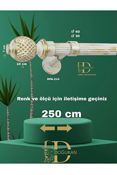 Doğukan perde aksesuarları Dm 214 Özel Tasarım Varak Rustik Perde Askısı Mode...