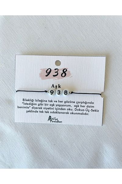 Atölye Merdiven Love 938 Sequence Number Love Attracting Bracelet Affirmation Bracelet