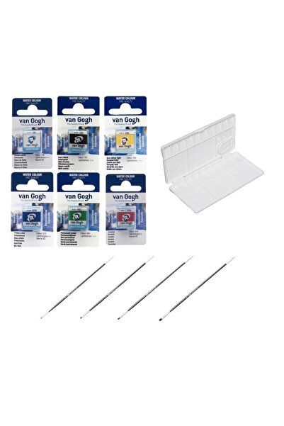 Talens Van Gogh Tablet Sulu Boya 6'lı Set - 4 Fırça Ve Palet