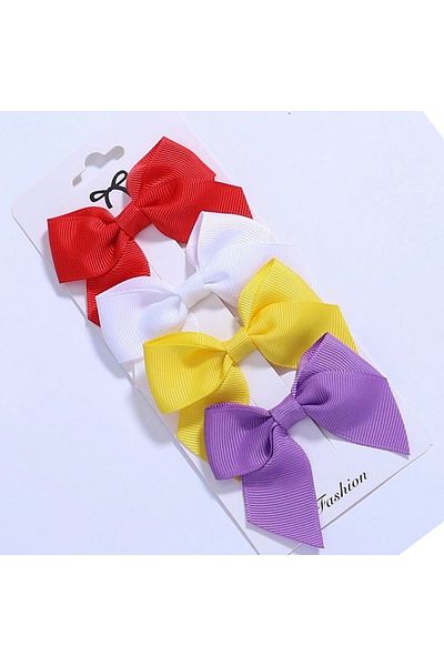 MİNELLASTORE 4-Piece Clip Ribbon Colorful Buckle Set