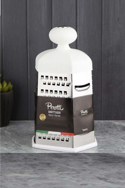 ASYA BAZAAR Grattugia Stainless Steel Multi-Purpose Grater - White