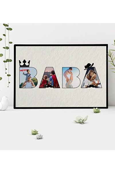Bk Gift Kişiye Özel Fotoğraflı Baba Tasarımlı Kanvas Tablo 30x50cm-1