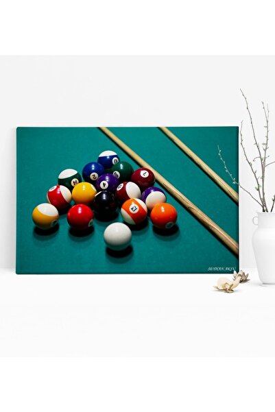 Bk Gift Kişiye Özel Bilardo Temalı Kanvas Tablo (50 X 70 Cm.) 3