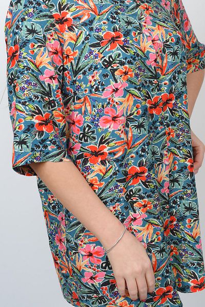 TUSSE Cotton Crunchy Floral Woven Wide Cut Large Size Shirt