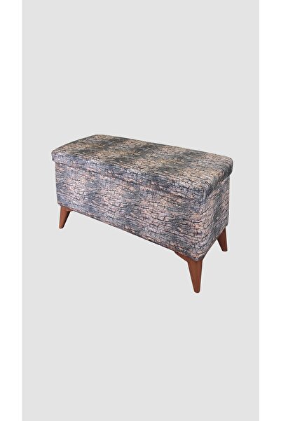 vavonni Sandıklı 90 Cm Ağaç Desen Kumaş 90 Cm Puf Bench