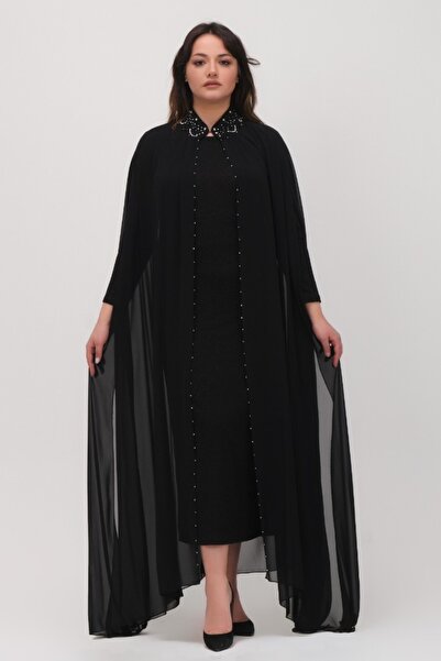 Oktay Içi Uzun Kol Üstü Şifon Ceketli Elbise Takım