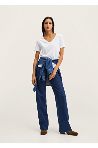 MANGO Casual βαμβακερό μπλουζάκι