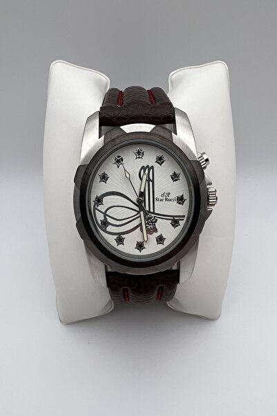 Star Rucci Kahverengi Kordon Osmanlı Tuğralı Işıklı Erkek Kol Saati