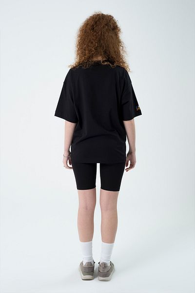 Eazy Co Eazy Black Eat Healthy Unisex Extra Oversize Printed Short Sleeve T-shirt