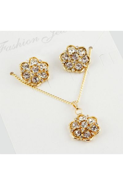 Özcan Tasarım Mother's Day Gift Trend New Season Jewelled Set Necklace