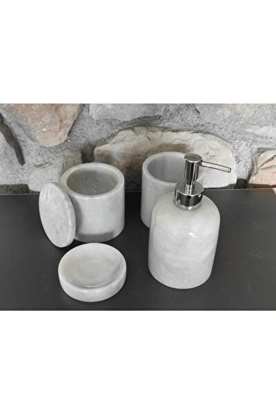 Polen Stone Gray Marble Bathroom Set of 4