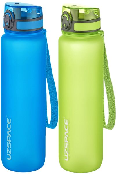 Uzspace Set of 2 1000ml 1 Liter Tritan Water Bottle