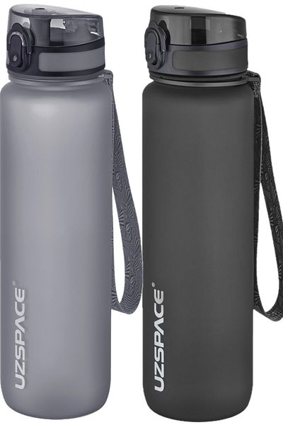 Uzspace Set of 2 1000ml 1 Liter Tritan Water Bottle