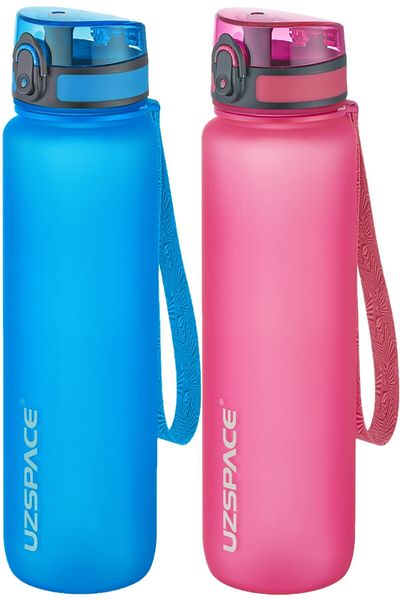 Uzspace Set of 2 1000ml 1litre Tritan Water Bottle
