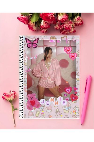 animeandyourworld Blackpink Notebook 1 Piece Special Design A4 Size 21*29 Cm Wired Striped Large Size Notebook