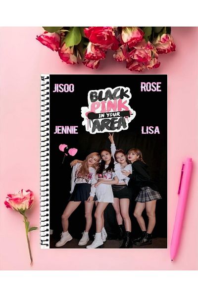 animeandyourworld Blackpink Notebook 1 Piece Special Design A4 Size 21*29 Cm Wired Striped Large Size Notebook
