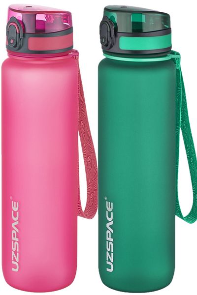 Uzspace Set of 2 1000ml 1litre Tritan Water Bottle