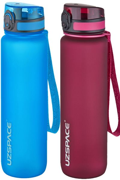 Uzspace Set of 2 1000ml 1litre Tritan Water Bottle