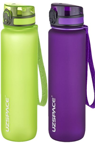 Uzspace Set of 2 1000ml 1 Liter Tritan Water Bottle