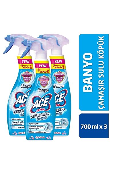 ACE Köpük Banyo Ultra Çamaşır Susuz Banyo- 700 ml x 3 Adet