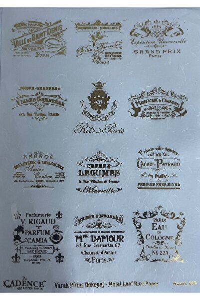 DERYA DESİNG ART Model 037- Altın Varak Pirinç Dekopaj 30x42