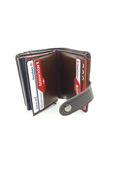MKM Plaid Placket Automatic Mechanism Card Holder And Wallet