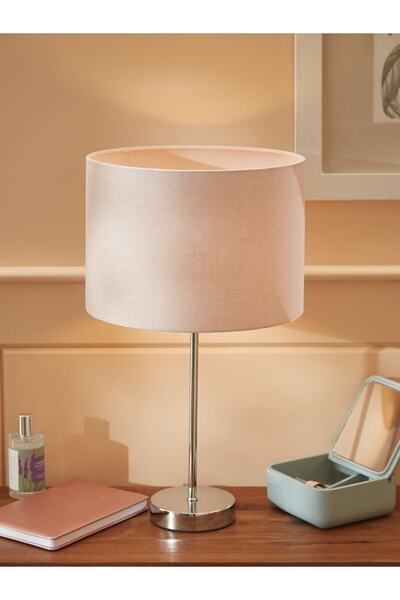 Emg DesiGn Leola Chrome Leg White Top Hat Modern Lampshade Night Light