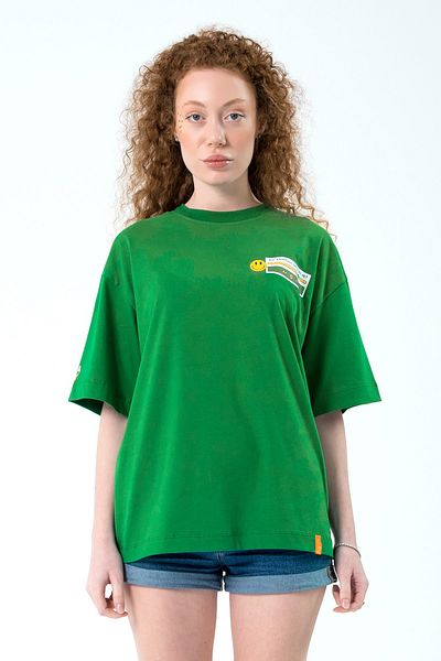 Eazy Co Eazy Green Adventure Unisex Extra Oversize εμπριμέ κοντομάνικο μπλουζάκι