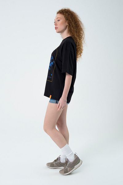Eazy Co Eazy Black Look Into Unisex Extra Oversize Printed Short Sleeve T-shirt