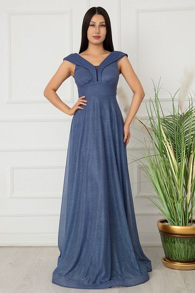 PULLIMM Rochie de seara lunga din tul cu sclipici 13280