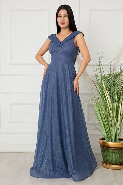 PULLIMM Rochie de seara lunga din tul cu sclipici 13280