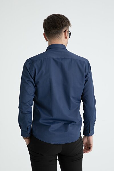 ModaPlaza Чоловіча сорочка з довгими рукавами з сатину 2097