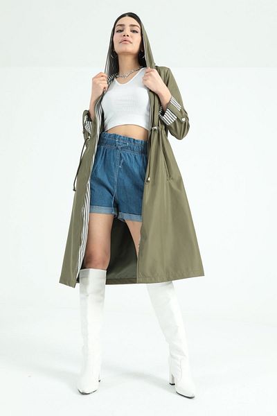 ModaPlaza Women's Long Trench 9091