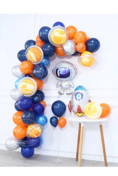 PARTİAVM Astronaut Balloon Chain Set for Kids - Space Galaxy and Rocket Themed