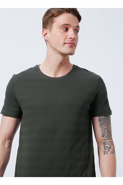 Lee Cooper تي شيرت كاكي للرجال