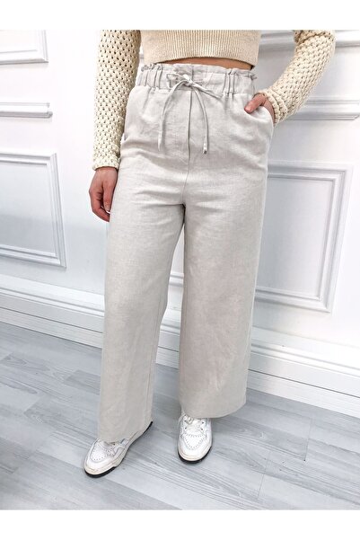 Dilvin 5015 Dökümlü Rustik Pantolon - Taş