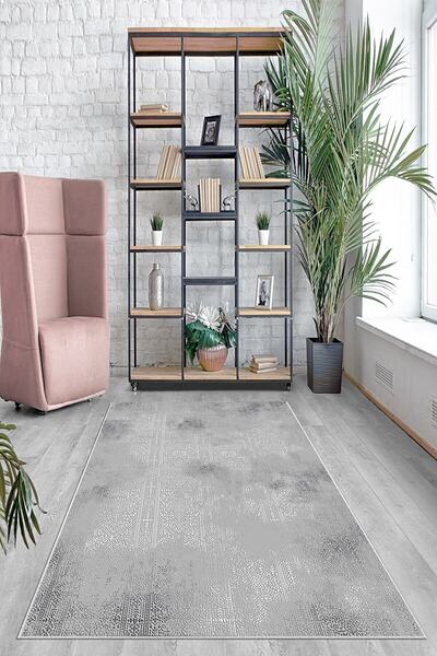 on the clouds Gri Osmanlı Motifler Yıkanabilir Kaymaz Taban Leke Tutmaz Moder...