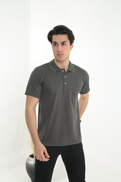 KMKkombin Dad Short Sleeve Men's Polo Neck Special Fabric T-Shirt
