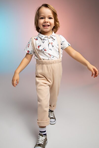 DeFacto Erkek Bebek Yelken Desenli Pike Kısa Kollu Polo Tişört