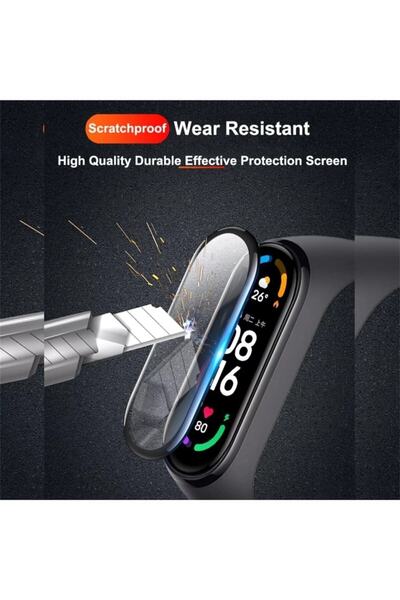 mimtec Xiaomi Mi Band 6 Compatible Fully Covering Black Edge Unbreakable 5d Nano Glass High Quality Screen Protector