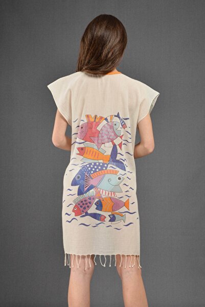 Dosimira Modern Fishnet 100% Cotton Collar Pareo / Beach Dress