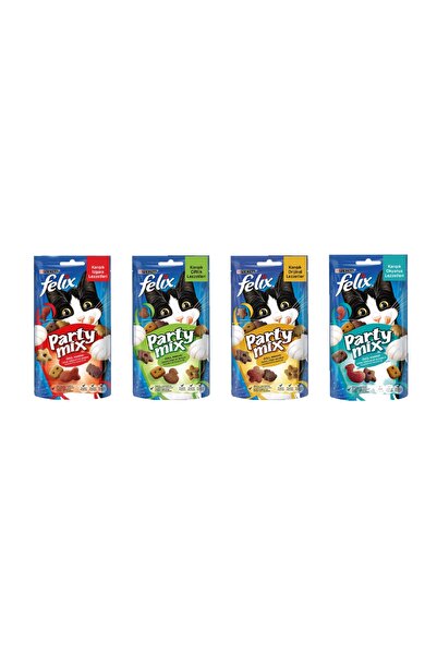 FELIX Felix Party Mix Kedi Ödülü Çoklu Karışık Paket 60gx4