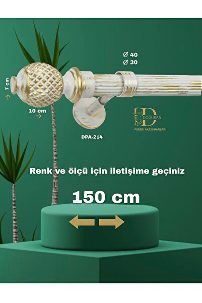 Doğukan perde aksesuarları Dm 214 Özel Tasarım Varak Rustik Perde Askısı Mode...