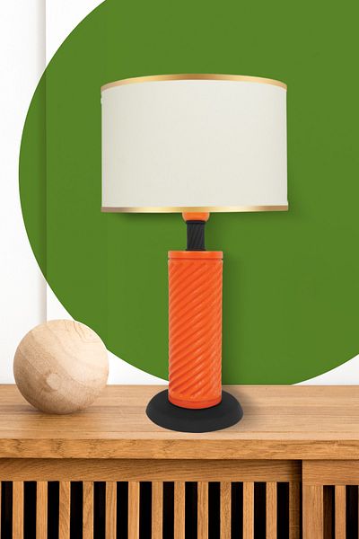 MINIMAL ETICARET VE BILGI TEKNOLOJILERI Eclipse Orange - Black Lampshade