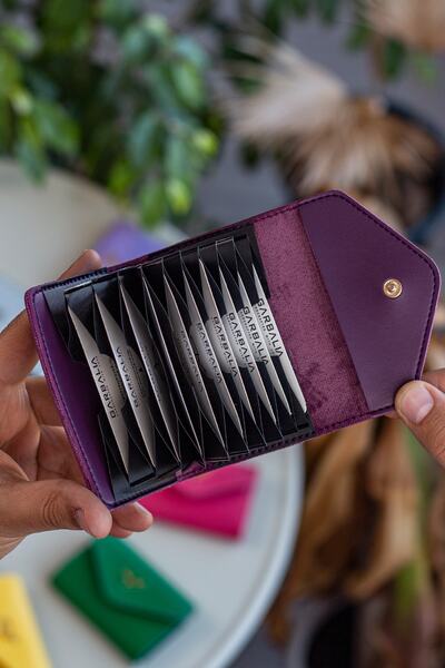 Garbalia Lviv Vegan Leather Accordion Plum Women's Wallet Card Holder