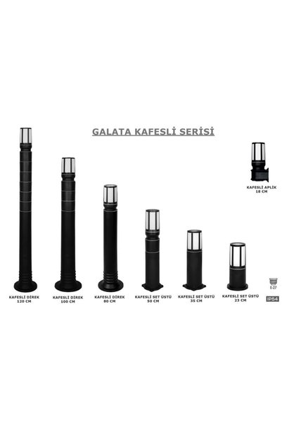 SeKaTech Bahçe Aydınlatma Zita Galata Kafesli Çiftli Aplik 30cm Bahçe Duvar Garaj Yol Lambaları