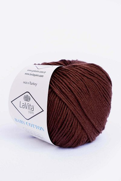LaVita Yarn Baby Cotton 50 gr Amigurumi, Punch, Hand Knitting Thread 5 Pack Taka Yarn (WOOD BROWN-7221)